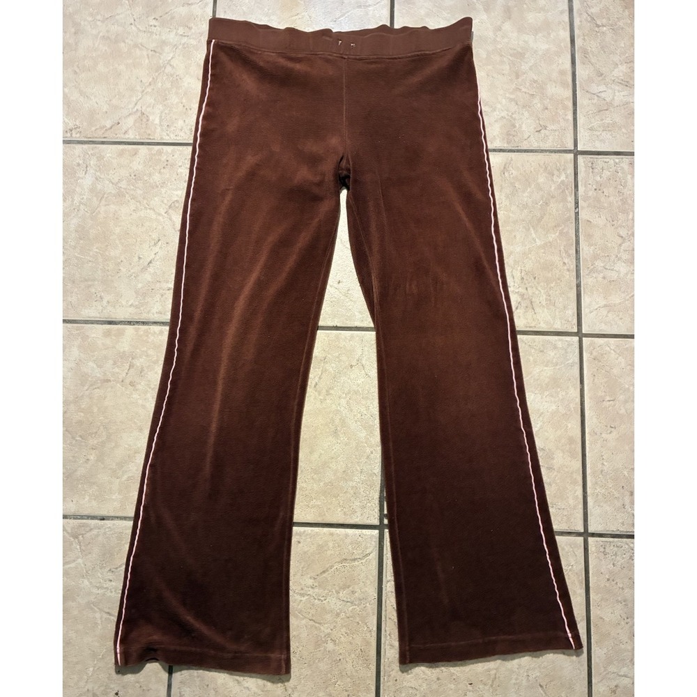 Body Code Women's Wide Leg Brown Size Large Sweatpants Jogger Pants 90s Y2K VTG